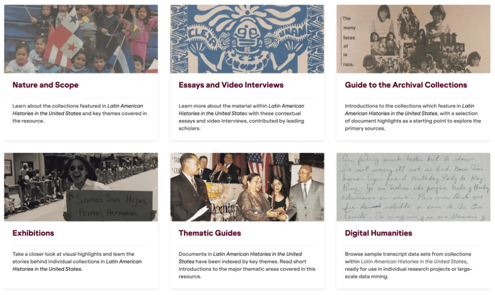 navigation menu showing categories like "Nature and scope" and "Essay and VIdeo Interviews"