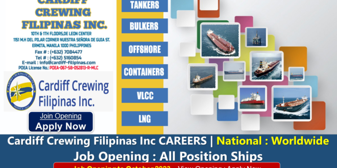 Vacancy at Container & Tanker Vessel in Philippines