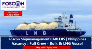 Vacancy at LNG Vessel Philippines