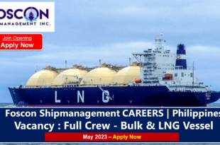 Vacancy at LNG Vessel Philippines