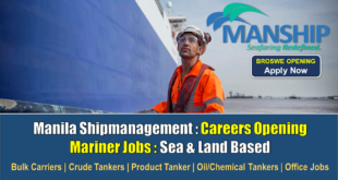 Manila shipmanagement & manning, inc careers opening