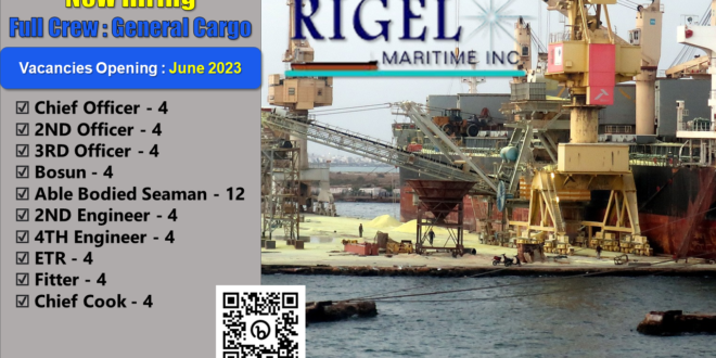 Now Hiring Jobs for General Cargo Ship