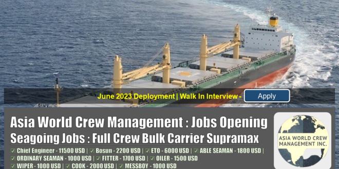 Jobs at bulk carrier panamax 2023